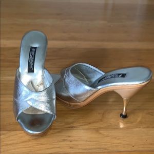 Betsey Johnson Silver Vintage style heels